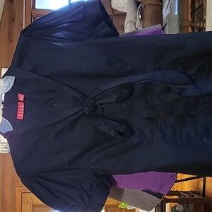 Black short sleeve 100 percent cotton blouse.